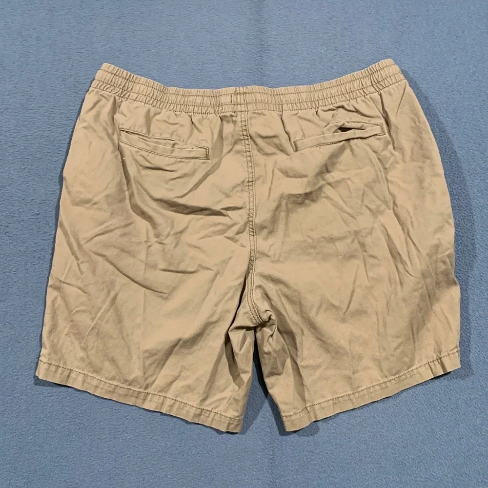 Sonoma Pull On Shorts Mens XL Khaki Tan Cotton Elastic Drawstring Casual Summer